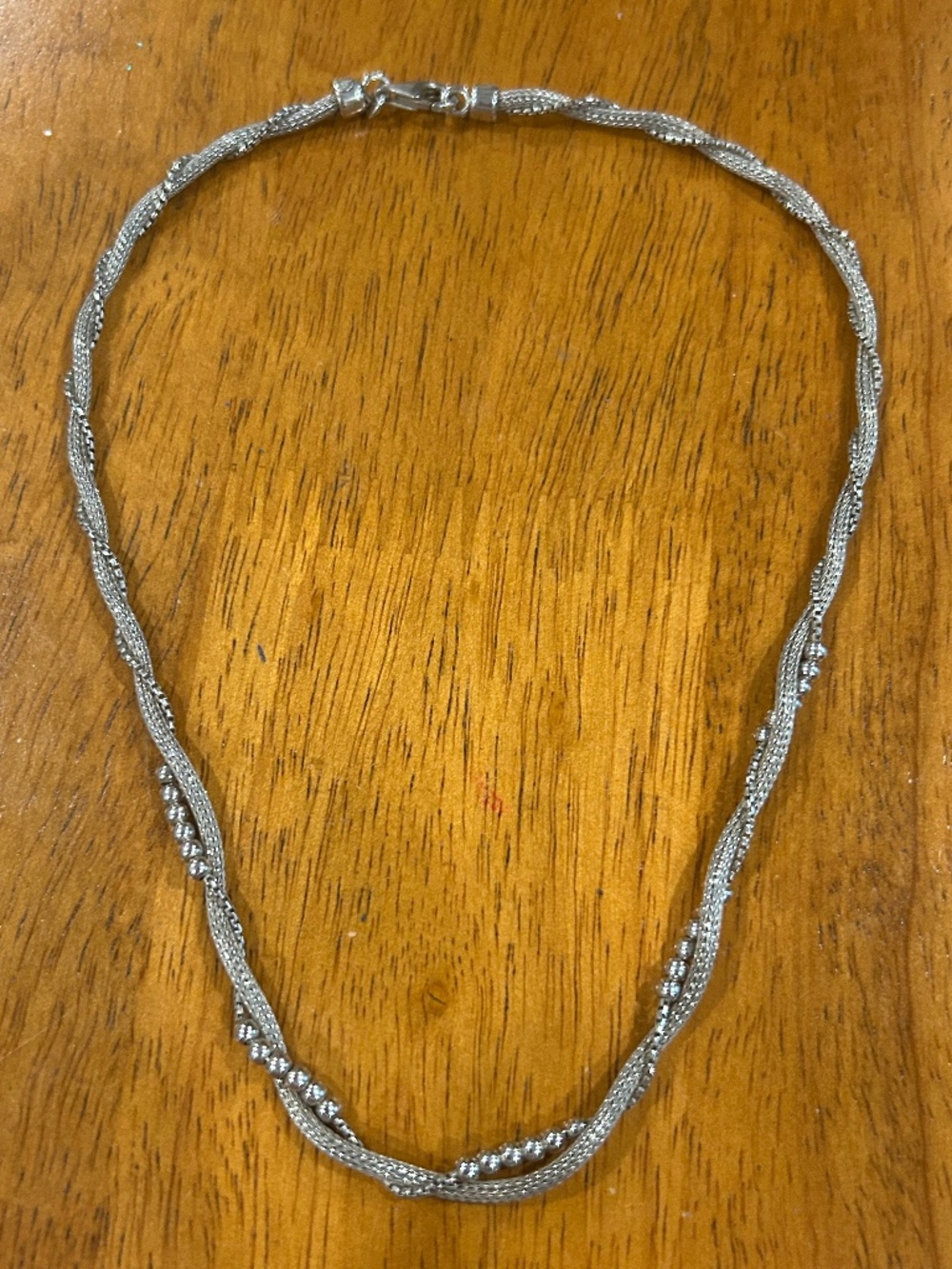 Sterling Silver Necklace 2 Chain Style Twisted